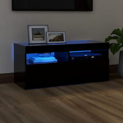 vidaXL TV Cabinet with LED Lights Black Hifi Stand Desk TV Unit Hifi Cabinet