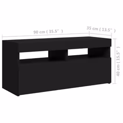 vidaXL TV Cabinet with LED Lights Black Hifi Stand Desk TV Unit Hifi Cabinet - Additional view 10