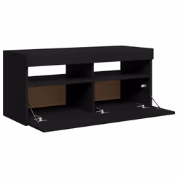 vidaXL TV Cabinet with LED Lights Black Hifi Stand Desk TV Unit Hifi Cabinet - Additional view 6