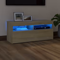 vidaXL TV Cabinet with LED Lights Sonoma Oak Hifi Stand TV Unit Hifi Cabinet
