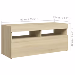vidaXL TV Cabinet with LED Lights Sonoma Oak Hifi Stand TV Unit Hifi Cabinet - Additional view 10