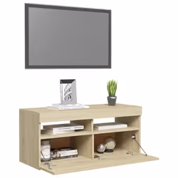 vidaXL TV Cabinet with LED Lights Sonoma Oak Hifi Stand TV Unit Hifi Cabinet - Additional view 4