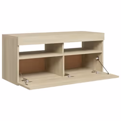 vidaXL TV Cabinet with LED Lights Sonoma Oak Hifi Stand TV Unit Hifi Cabinet - Additional view 6