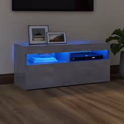 vidaXL TV Cabinet with LED Lights Concrete Grey Hifi Stand Desk Stereo Cabinet