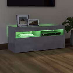 vidaXL TV Cabinet with LED Lights Concrete Grey Hifi Stand Desk Stereo Cabinet