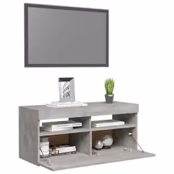 vidaXL TV Cabinet with LED Lights Concrete Grey Hifi Stand Desk Stereo Cabinet - Additional view 4