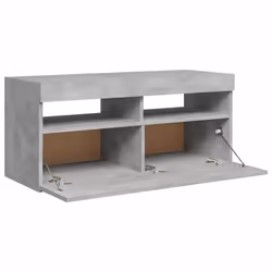 vidaXL TV Cabinet with LED Lights Concrete Grey Hifi Stand Desk Stereo Cabinet - Additional view 8