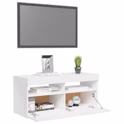 vidaXL TV Cabinet with LED Lights High Gloss White Hifi Stand Stereo Cabinet - Additional view 4