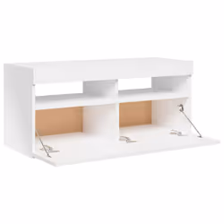 vidaXL TV Cabinet with LED Lights High Gloss White Hifi Stand Stereo Cabinet - Additional view 8