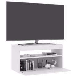 vidaXL TV Cabinet with LED Lights White Media Unit Sideboard Home Furniture