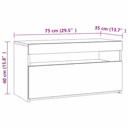 vidaXL TV Cabinet with LED Lights Sonoma Oak Media Unit Sideboard Furniture - Additional view 4