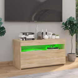 vidaXL TV Cabinet with LED Lights Sonoma Oak Media Unit Sideboard Furniture - Additional view 5