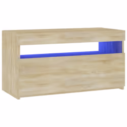 vidaXL TV Cabinet with LED Lights Sonoma Oak Media Unit Sideboard Furniture - Additional view 7