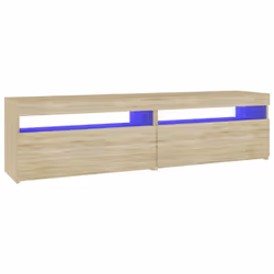 vidaXL 2x TV Cabinets with LED Lights Sonoma Oak Media Unit Home Furniture - Additional view 7