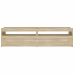vidaXL 2x TV Cabinets with LED Lights Sonoma Oak Media Unit Home Furniture - Additional view 9