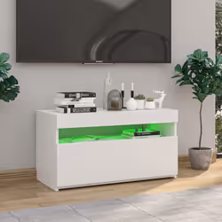 vidaXL TV Cabinet with LED Lights High Gloss White Media Unit Rack Sideboard - Additional view 5