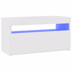 vidaXL TV Cabinet with LED Lights High Gloss White Media Unit Rack Sideboard - Additional view 7