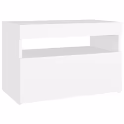 vidaXL TV Cabinet with LED Lights White Hifi Stand Desk TV Unit Hifi Cabinet