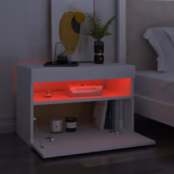 vidaXL TV Cabinet with LED Lights White Hifi Stand Desk TV Unit Hifi Cabinet - Additional view 5