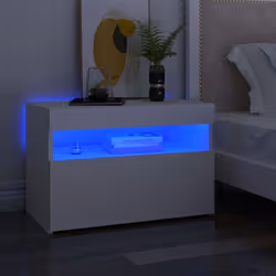vidaXL TV Cabinet with LED Lights White Hifi Stand Desk TV Unit Hifi Cabinet - Additional view 6