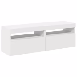 vidaXL 2x TV Cabinets with LED Lights White Hifi Stands Living Room Furniture - Additional view 5