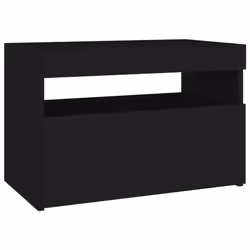 vidaXL TV Cabinet with LED Lights Black Hifi Stand Desk TV Unit Hifi Cabinet