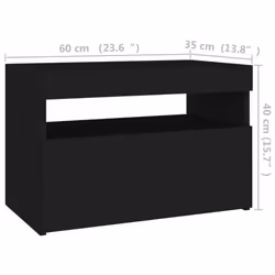 vidaXL TV Cabinet with LED Lights Black Hifi Stand Desk TV Unit Hifi Cabinet