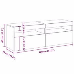 vidaXL TV Cabinet with LED Lights Sideboard TV Stand TV Unit Hifi Cabinet - grey