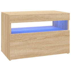 vidaXL TV Cabinet with LED Lights Sonoma Oak Hifi Stand TV Unit Hifi Cabinet