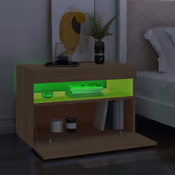 vidaXL TV Cabinet with LED Lights Sonoma Oak Hifi Stand TV Unit Hifi Cabinet - Additional view 5