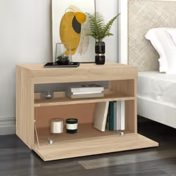 vidaXL TV Cabinet with LED Lights Sonoma Oak Hifi Stand TV Unit Hifi Cabinet - Additional view 8
