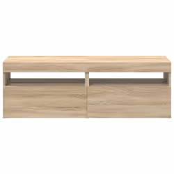 vidaXL 2x TV Cabinets with LED Lights Sonoma Oak Bedroom Hifi Stand Desks - Additional view 7
