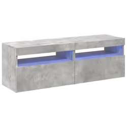 vidaXL 2x TV Cabinets with LED Lights Concrete Grey Hifi Stand Stereo Cabinet - Additional view 5