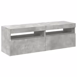vidaXL 2x TV Cabinets with LED Lights Concrete Grey Hifi Stand Stereo Cabinet - Additional view 7