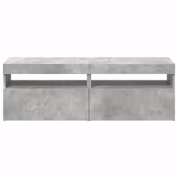 vidaXL 2x TV Cabinets with LED Lights Concrete Grey Hifi Stand Stereo Cabinet - Additional view 8