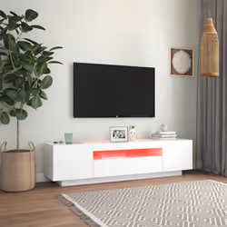 vidaXL TV Cabinet with LED Lights White Hifi Cabinet TV Unit Hifi Cabinet - Additional view 3