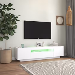 vidaXL TV Cabinet with LED Lights White Hifi Cabinet TV Unit Hifi Cabinet - Additional view 5