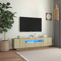 vidaXL TV Cabinet with LED Lights Sonoma Oak Bedroom Hifi Cabinet TV Unit