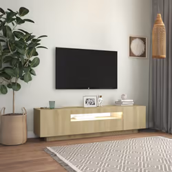 vidaXL TV Cabinet with LED Lights Sonoma Oak Bedroom Hifi Cabinet TV Unit