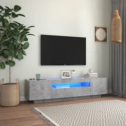 vidaXL TV Cabinet with LED Lights Concrete Grey Hifi Cabinet TV Unit Stand