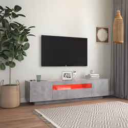 vidaXL TV Cabinet with LED Lights Concrete Grey Hifi Cabinet TV Unit Stand