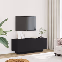 vidaXL TV Cabinet TV Stand TV Unit Hifi Media Cabinet Black Engineered Wood