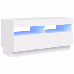 vidaXL TV Cabinet with LED Lights White Bedroom TV Stand Unit Hifi Cabinet