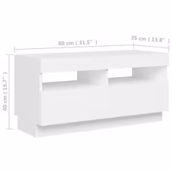 vidaXL TV Cabinet with LED Lights White Bedroom TV Stand Unit Hifi Cabinet - Additional view 4