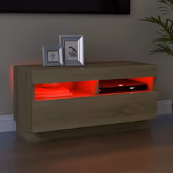 vidaXL TV Cabinet with LED Lights Sonoma Oak Bedroom TV Stand Hifi Cabinet