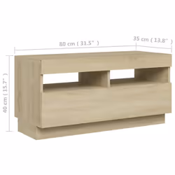 vidaXL TV Cabinet with LED Lights Sonoma Oak Bedroom TV Stand Hifi Cabinet - Additional view 4