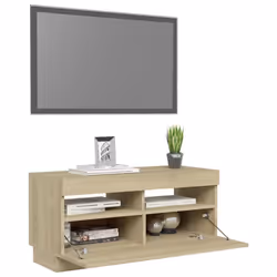 vidaXL TV Cabinet with LED Lights Sonoma Oak Bedroom TV Stand Hifi Cabinet - Additional view 6