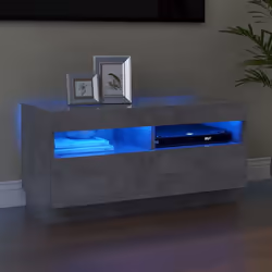 vidaXL TV Cabinet with LED Lights Concrete Grey TV Stand Unit Hifi Cabinet
