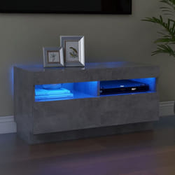vidaXL TV Cabinet with LED Lights Concrete Grey TV Stand Unit Hifi Cabinet