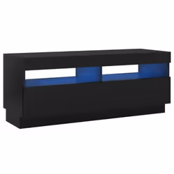 vidaXL TV Cabinet with LED Lights Black Stand Bedroom TV Unit HiFi Cabinet